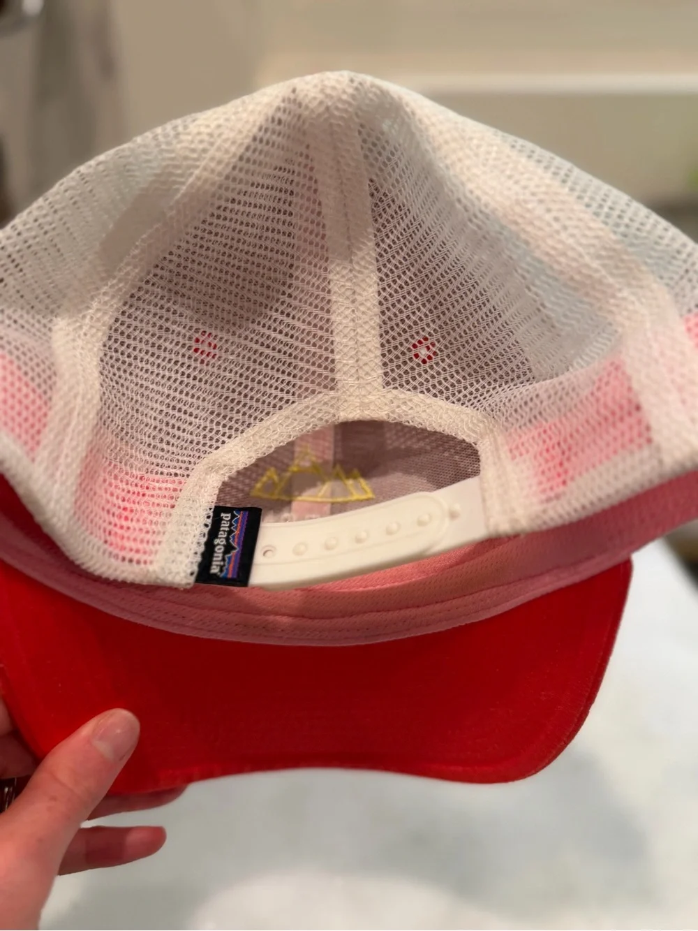 Patagonia Peak to Paddle Trucker Hat Coral Pink White Mesh Snapback Cap One Size